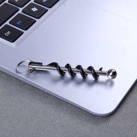 Image of Travel Size Mini Cork Screw Wine Bottle Opener Keyring