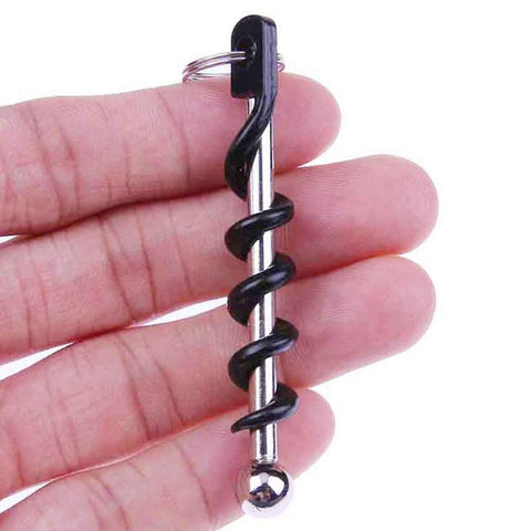 Image of Travel Size Mini Cork Screw Wine Bottle Opener Keyring
