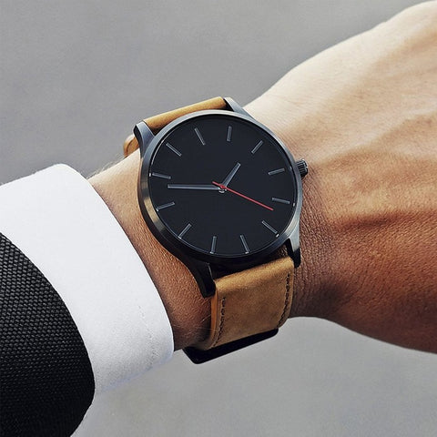Image of Quartz Watch with Leather Wrist Band