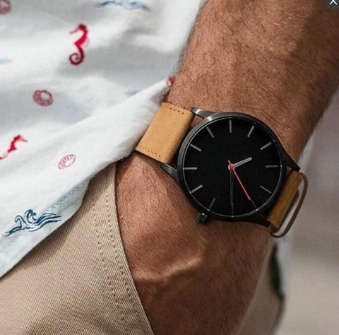 Image of Quartz Watch with Leather Wrist Band