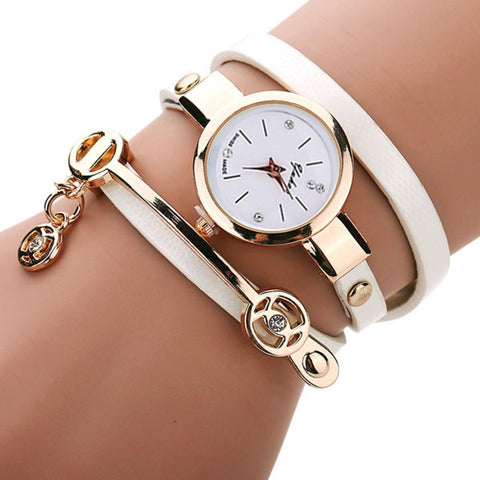 Image of Rose Gold Charm Wrap Watch
