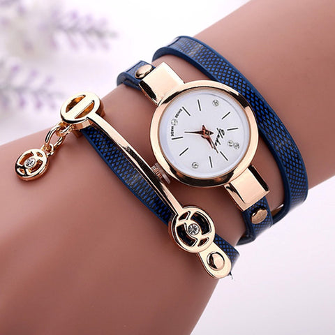 Image of Rose Gold Charm Wrap Watch