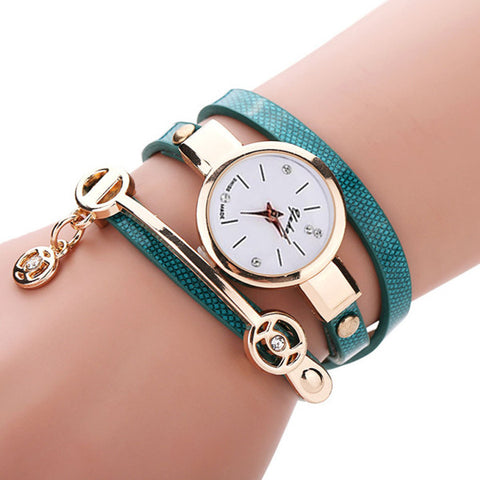 Image of Rose Gold Charm Wrap Watch