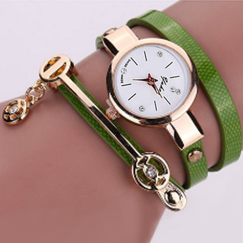 Image of Rose Gold Charm Wrap Watch
