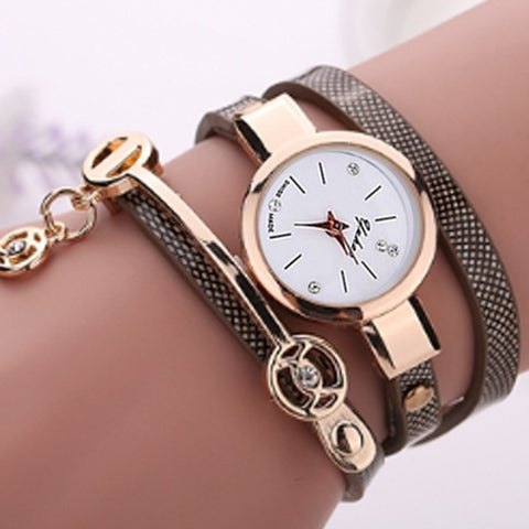Image of Rose Gold Charm Wrap Watch