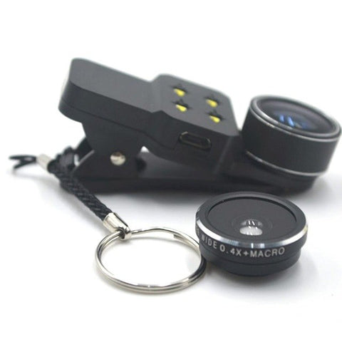 Image of External Phones Lens Clip -Macro Wide Lens Beauty Selfie Ring Light