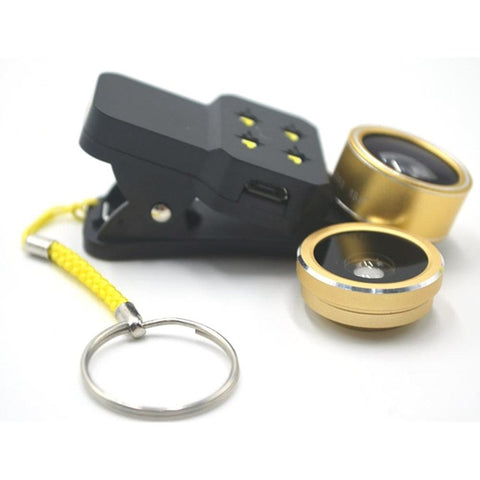 Image of External Phones Lens Clip -Macro Wide Lens Beauty Selfie Ring Light