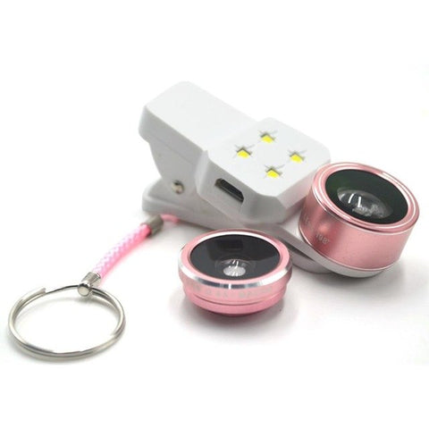 Image of External Phones Lens Clip -Macro Wide Lens Beauty Selfie Ring Light