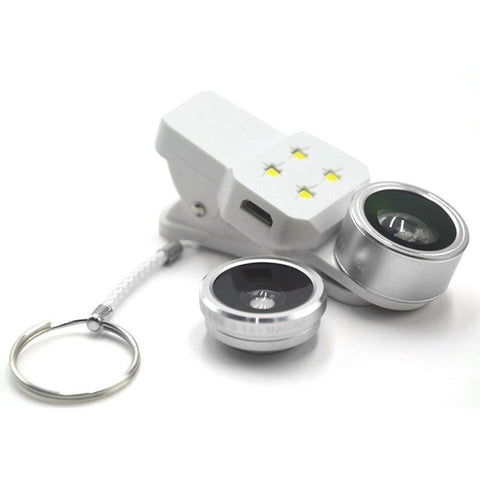 Image of External Phones Lens Clip -Macro Wide Lens Beauty Selfie Ring Light