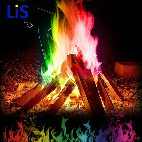 Image of Colorful Fire Flame for Bonfire Campfire Party Festival Fireplace