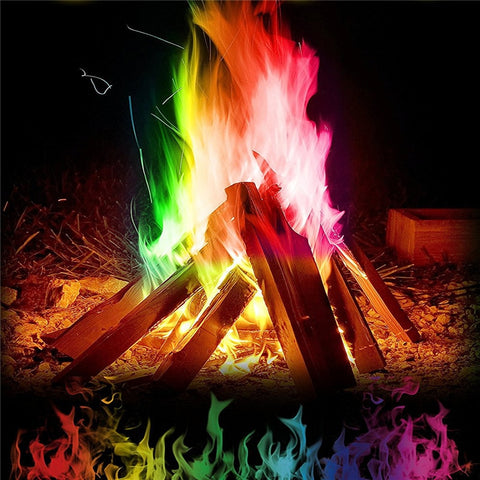 Image of Colorful Fire Flame for Bonfire Campfire Party Festival Fireplace