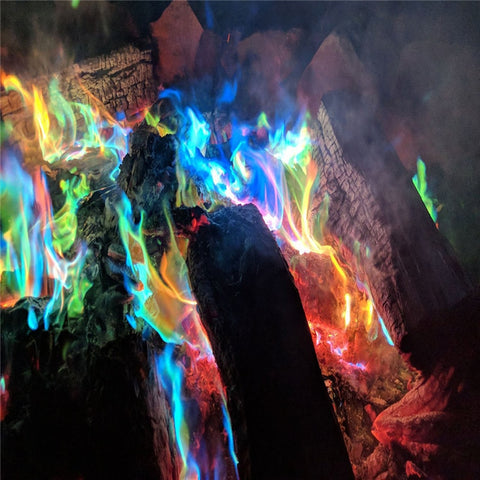 Image of Colorful Fire Flame for Bonfire Campfire Party Festival Fireplace
