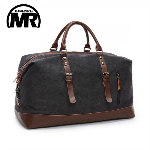 Image of M Royal Extra Large Canvas Leather Carry on Tote