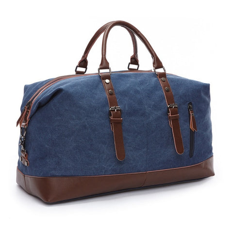 Image of M Royal Extra Large Canvas Leather Carry on Tote