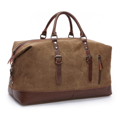Image of M Royal Extra Large Canvas Leather Carry on Tote