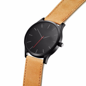 Quartz Watch with Leather Wrist Band