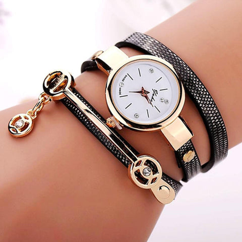 Image of Rose Gold Charm Wrap Watch