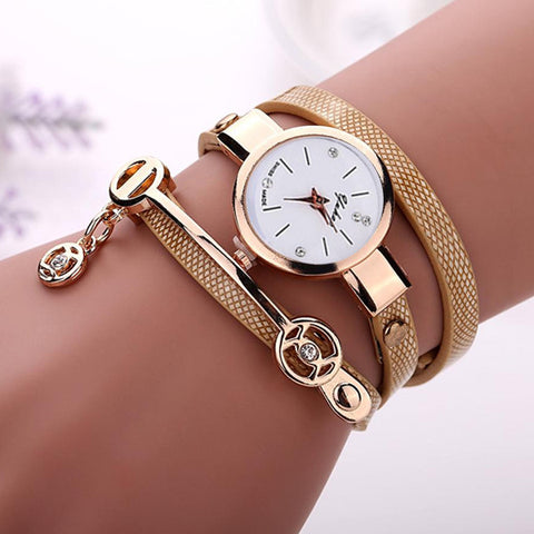 Image of Rose Gold Charm Wrap Watch