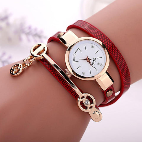 Image of Rose Gold Charm Wrap Watch