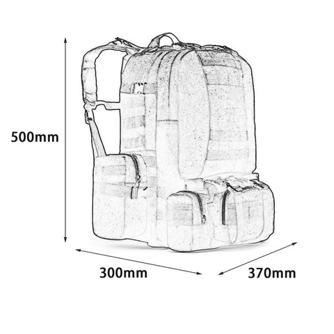 Image of 50L-70L Tactical Waterproof Camping Hiking Backpack With Molle Attachments