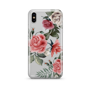 Clear Rose Floral Phone Cover