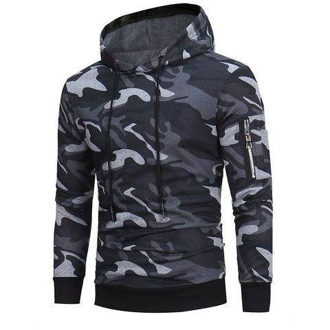 Image of Mens' Long Sleeve Camouflage Hoodie