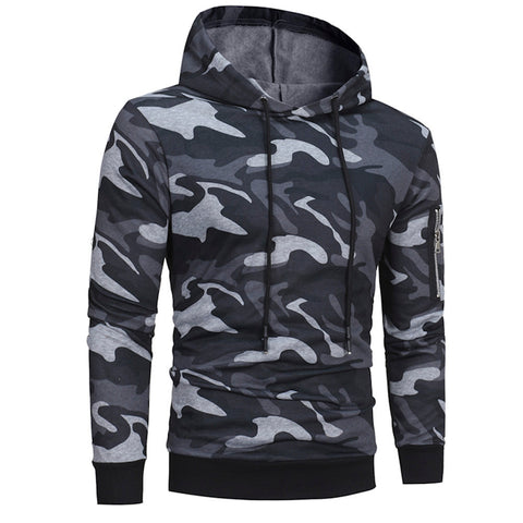 Image of Mens' Long Sleeve Camouflage Hoodie