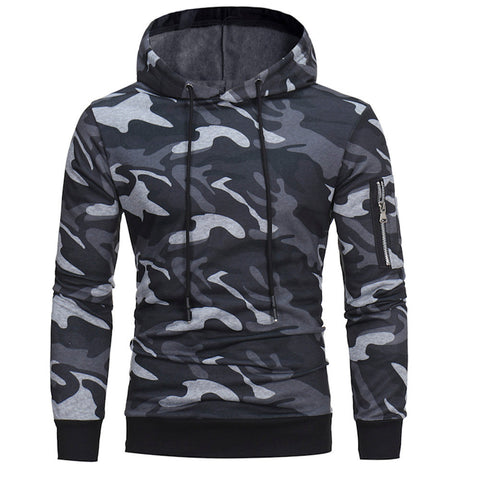 Image of Mens' Long Sleeve Camouflage Hoodie