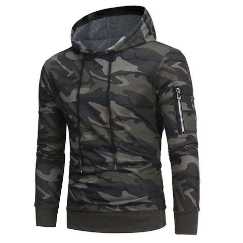 Image of Mens' Long Sleeve Camouflage Hoodie