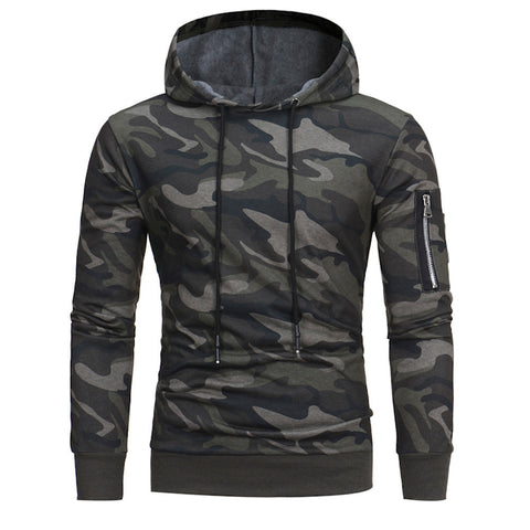 Image of Mens' Long Sleeve Camouflage Hoodie