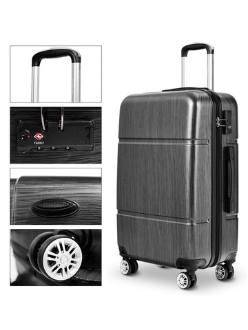 Image of Gun Metal Sleek Travel Rolling Suitcase Set