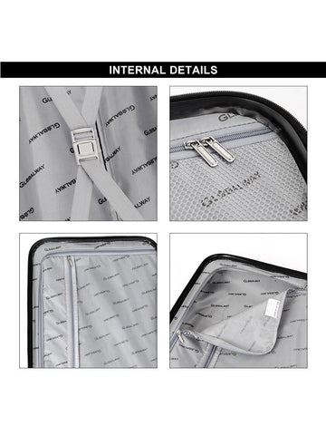 Image of Gun Metal Sleek Travel Rolling Suitcase Set