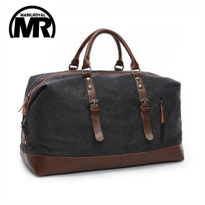 M Royal Extra Large Canvas Leather Carry on Tote