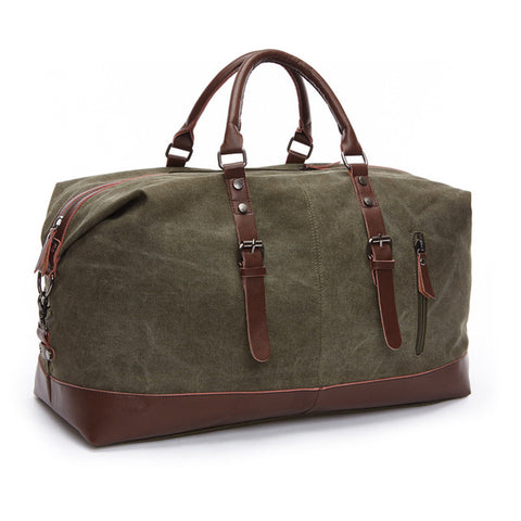 Image of M Royal Extra Large Canvas Leather Carry on Tote